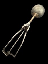 Antique Gilchrist #30 Squeeze Handle Ice Cream Scoop Nickel Over Brass