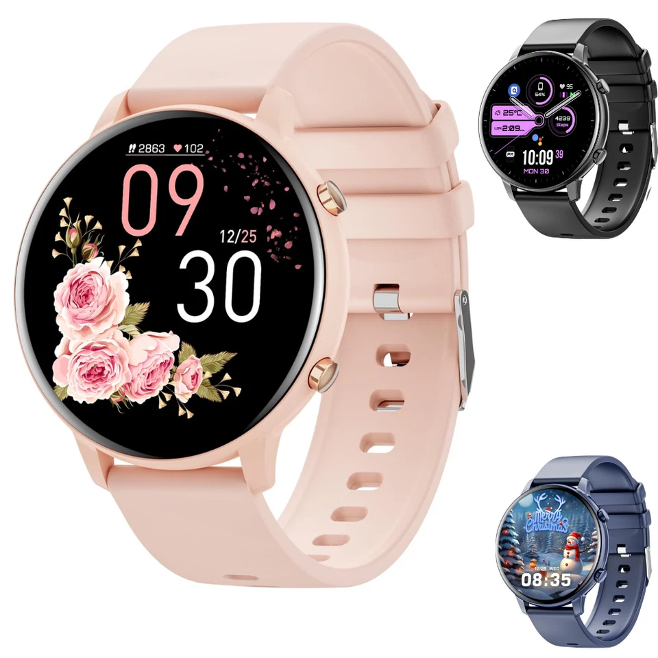 Damen Smartwatch mit Bluetooth Telefon Anruf-Funktion für iOS & Android, G25