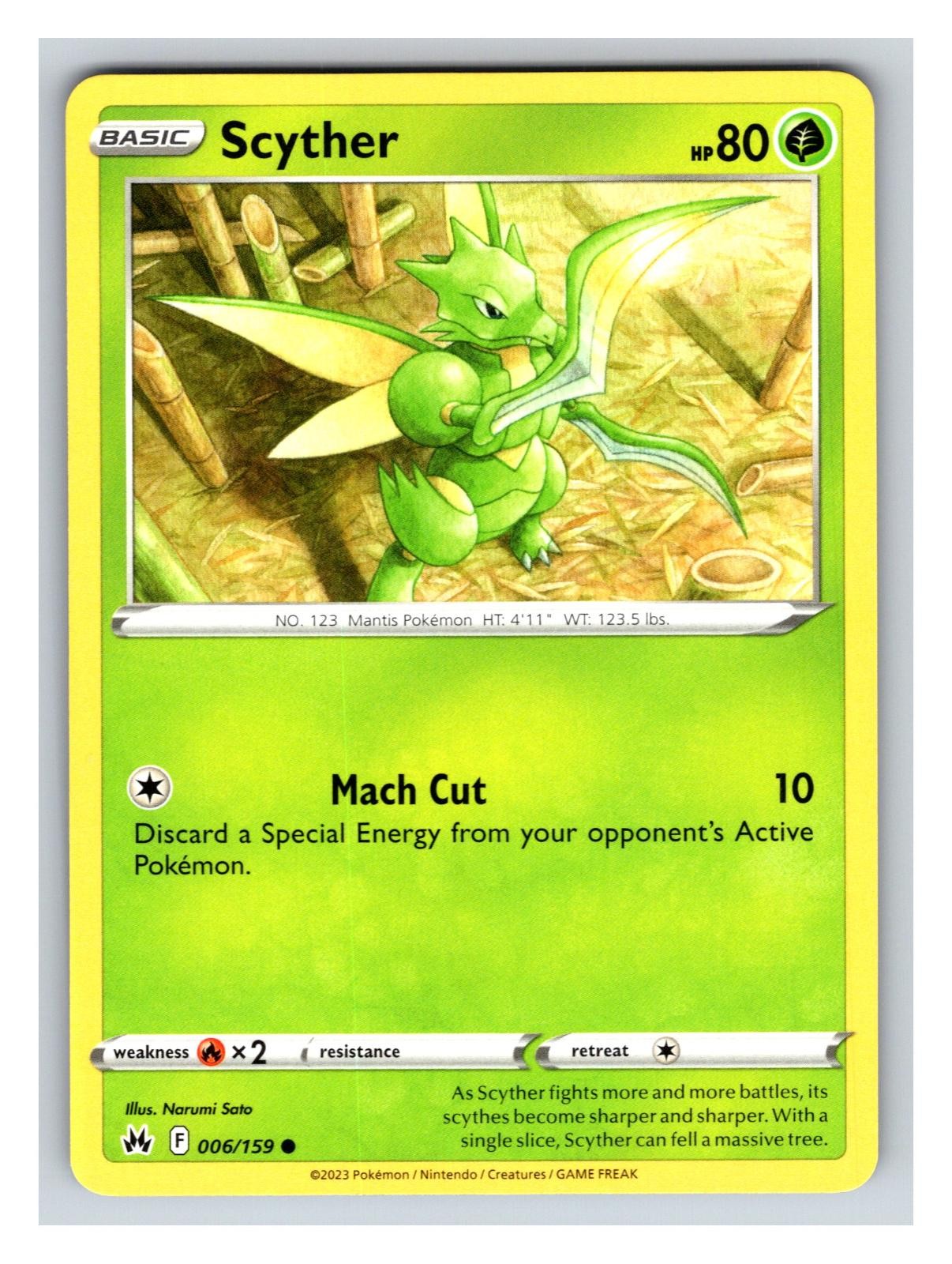 Scyther 006/159 Common Crown Zenith Pokemon Near Mint
