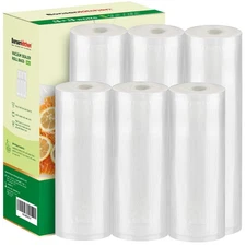 [2025 Upgraded] 3 Rolls 11" x 16' + 3 Rolls 8" x 16' Vacuum Sealer Bags for F...