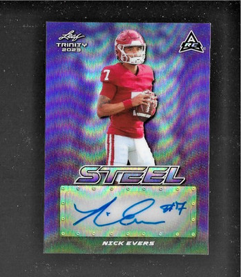 2023 Leaf Trinity #SA-NE1 Nick Evers Purple Steel Auto #2/35