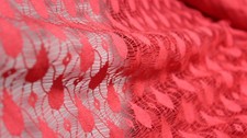Lg Red Guipure Lace Fabric - Patterned, Delicate and Lightweight Lace for Elegan