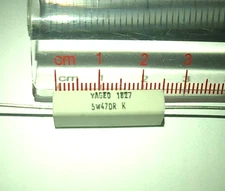 1 pc, 470 ohms, 5W, wirewound axial power resistors. PSP500KR-470R