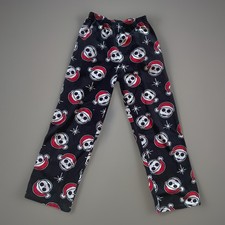 Disney Jack Skellington Kids Christmas Pajama Pants Fleece Santa Hat