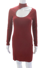 Urban Outfitters Womens Turtleneck Long Sleeves Sweater Dress Red Size Small