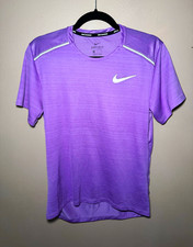 Nike Dri-FIT Womens Running T-Shirt S Purple Short Sleeve Reflective