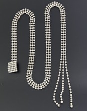 Vintage Rhinestone Tennis Belt Statement sparkle Evening cocktail Formal Bridal