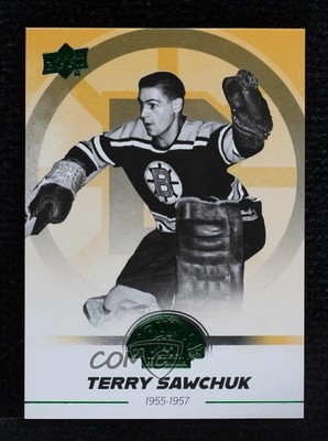 2023-24 Boston Bruins Centennial Lucky Green 16/49 Terry Sawchuk #78 HOF 07po