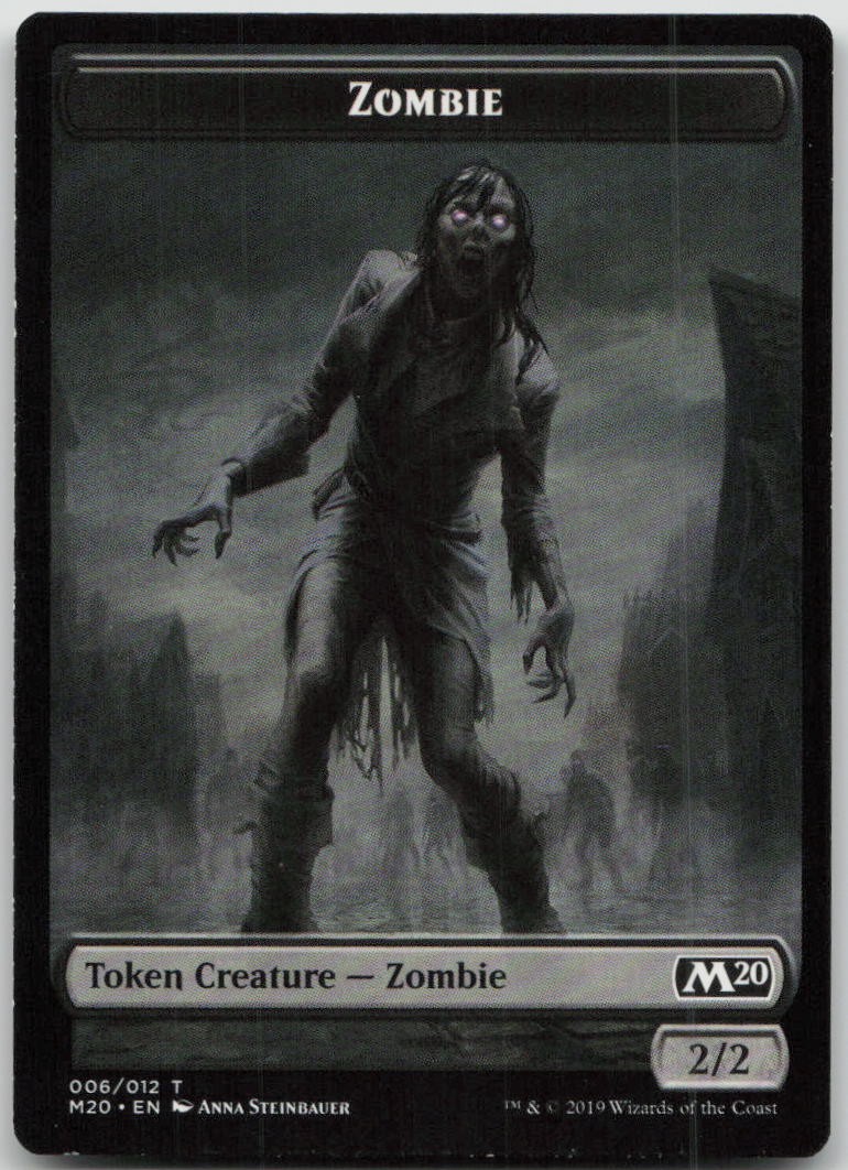 Zombie Token 6 Token Core Set 2020 Magic: The Gathering MP
