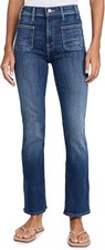 Mother Women's The Patch Pocket Insider Flood Jeans, Size 28, Retail 258