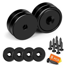 DIYMAG 4Pcs Neodymium Round Base Cup Magnet,Strong Rare 80LB-4pack, Black