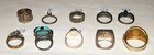 Vintage 10Pc STERLING SILVER RINGS LOT Mens~Womens~Some Stones — photo 7
