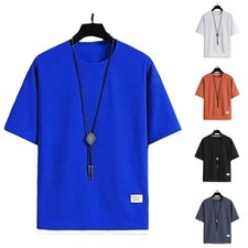 Men's Casual Crew Neck T Shirt Short Sleeve Breathable Streetwear Tops