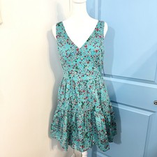 NWT City Studio Floral Fit & Flare Dress Aqua Women’s Medium