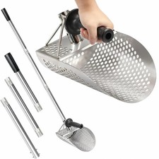2-in-1 Sand Scoop and Sieve for Beach Digging - Adjustable Telescoping Handle