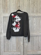 Mickey Mouse Christmas Grey Crewneck Sweatshirt Size Large Holiday NWT