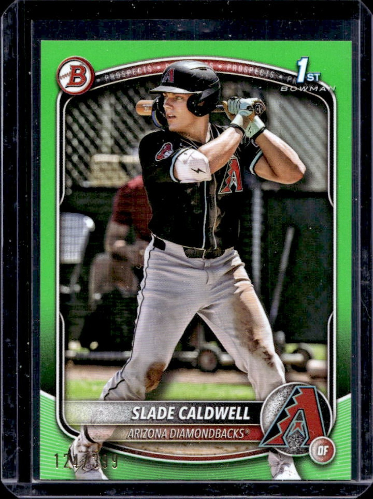 2025 Bowman Slade Caldwell Neon Green Border 1st #129/399 Diamondbacks