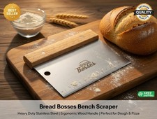 Wooden Handle Dough Food Scraper & Cutter