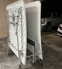 TEQ Foldable Wheeled Table Tennis Table - White