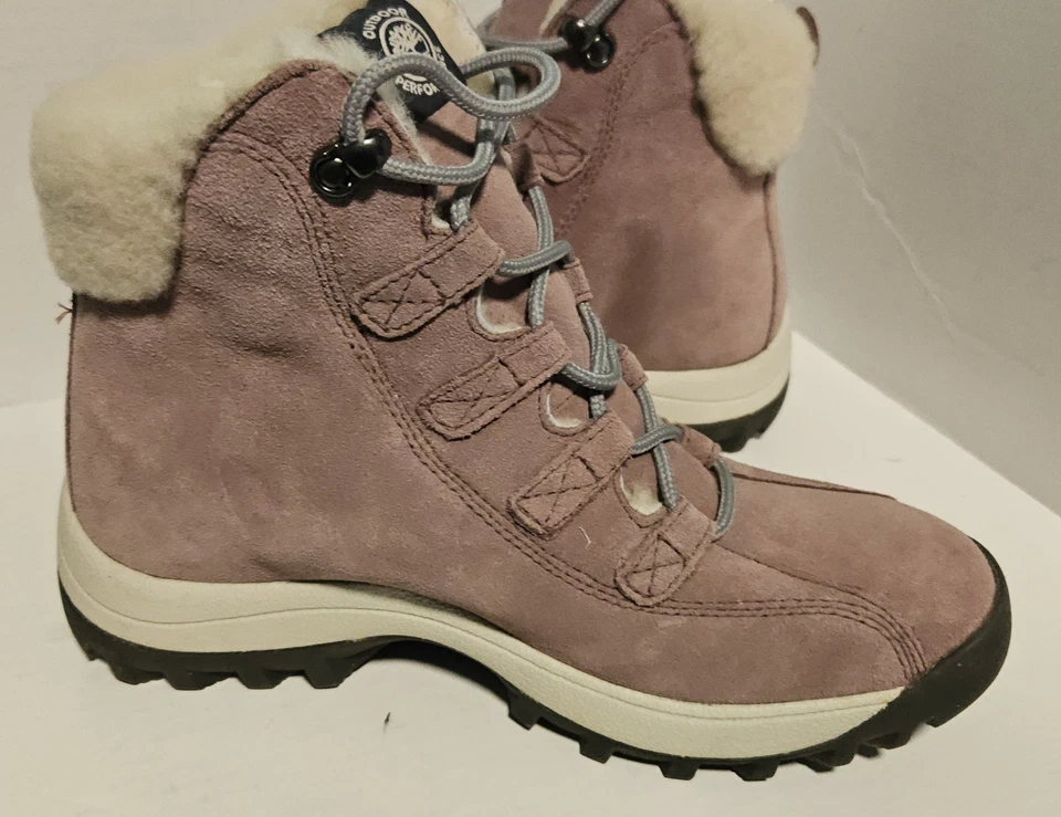 Timberland ботинки женщин 7,5 фиолетовый лиловый кожаный шерпа с подкладкой кружева зимний снег - Изображение 2 из 4