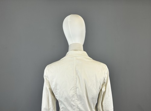 DSQUARED2 White Lagenlook Vintage Cropped Lightweight Blazer Jacket Size IT 44 - Picture 8 of 13