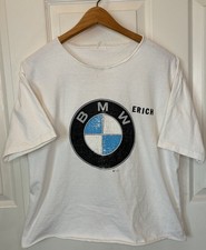 Vintage 1987 BMW Logo Womens Cropped Large Shirt Erich Graphic Single Stitched