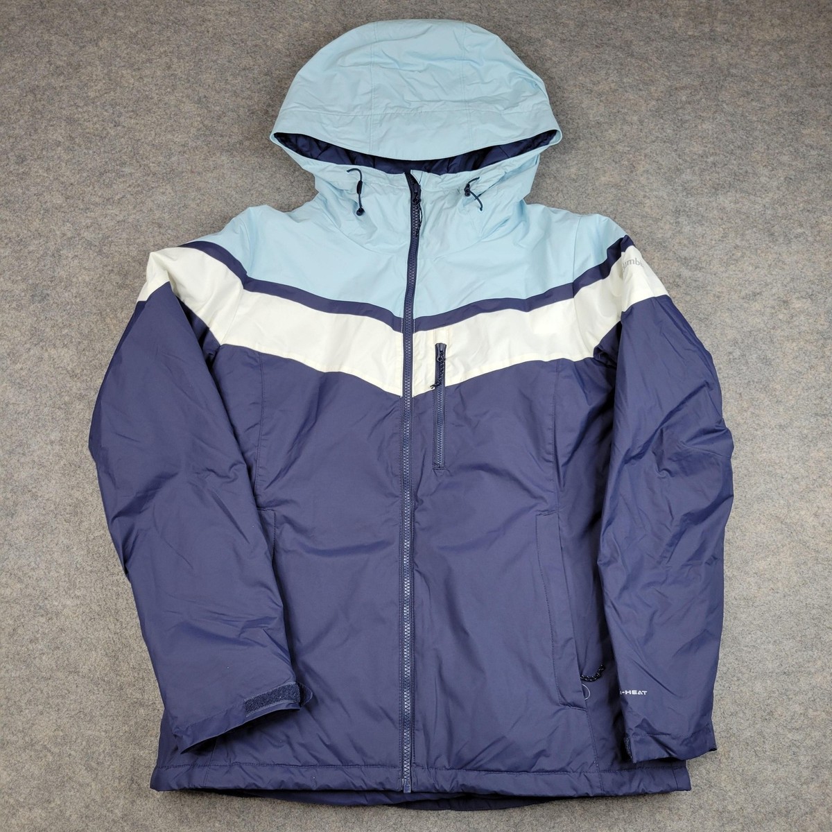 Columbia Jacket Womens Large Blue Omni-Heat Hooded Insulated Ski 