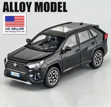 RAV4 SUV DIECAST BRAND NEW BLACK CAR MODEL W/ SOUND & LIGHT HTF VEHICLE TOY GIFT