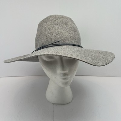 Hat Attack Women s Gray Wool Felt 100% Wool Hat One Size Floppy Wide Brim USA