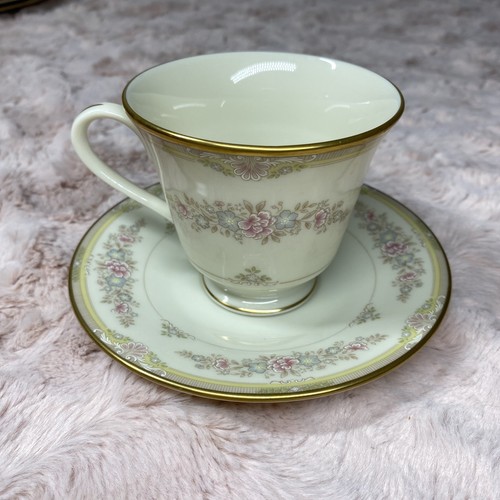 Lenox Chesapeake 5 pezzi set posto fine Cina Biege floreale rosa con bordo oro - Foto 12 di 20