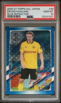 Topps Chrome 2020 Erling Haaland Japan Numbered /75 Borussia Dortmund BVB PSA10