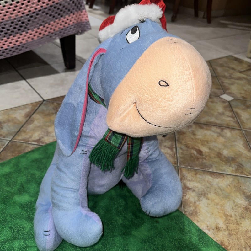 Christmas Door Greeter Santa Hat Eeyore Plush Disney Stuffed Animal LARGE 22"