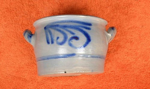 Vintage Deutscher Tontopf Blau Altbayrisch Einlegetopf Tontopf Gurkentopf Bayrisch - Bild 12 von 12