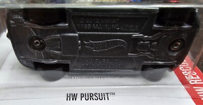 Hot Wheels 2017 Treasure Hunt HW Pursuit Police Car - 1:64 Scale Die-Cast, Black With Red Stripes