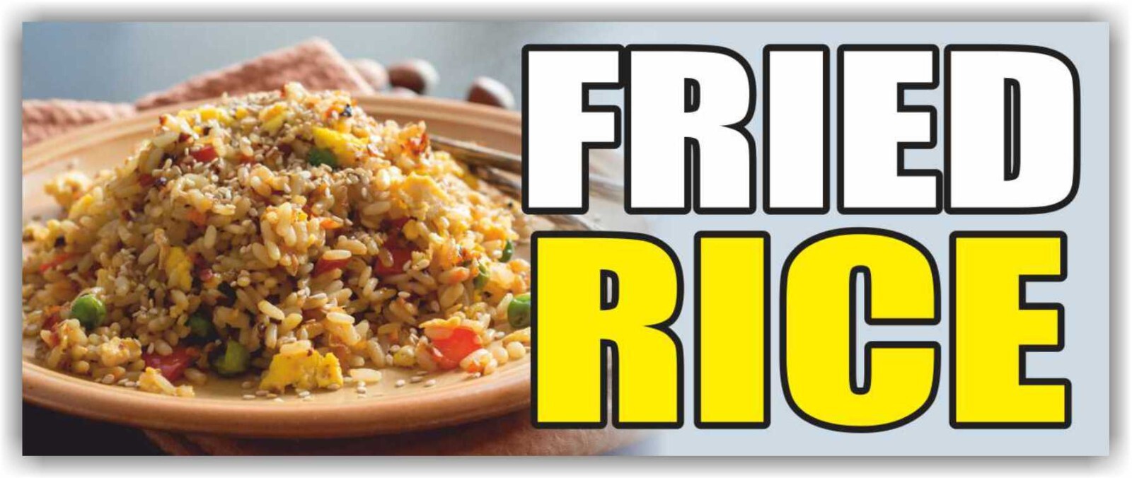 Fried Rice Baner FRIED RICE Advertising Banner Vinyl Mesh Sign deep fry wing meat STIR ...