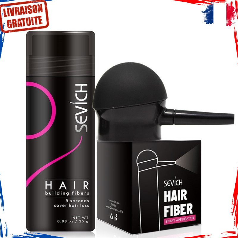 Fibres capillaires Sevich kératine applicateur poudre densifiante cheveux homme femme
