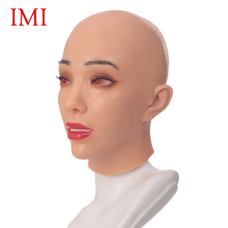 Realistic Silicone Female Head Mask Crossdresser Full Face Mask Disguise Cosplay - Image 2 of 4
