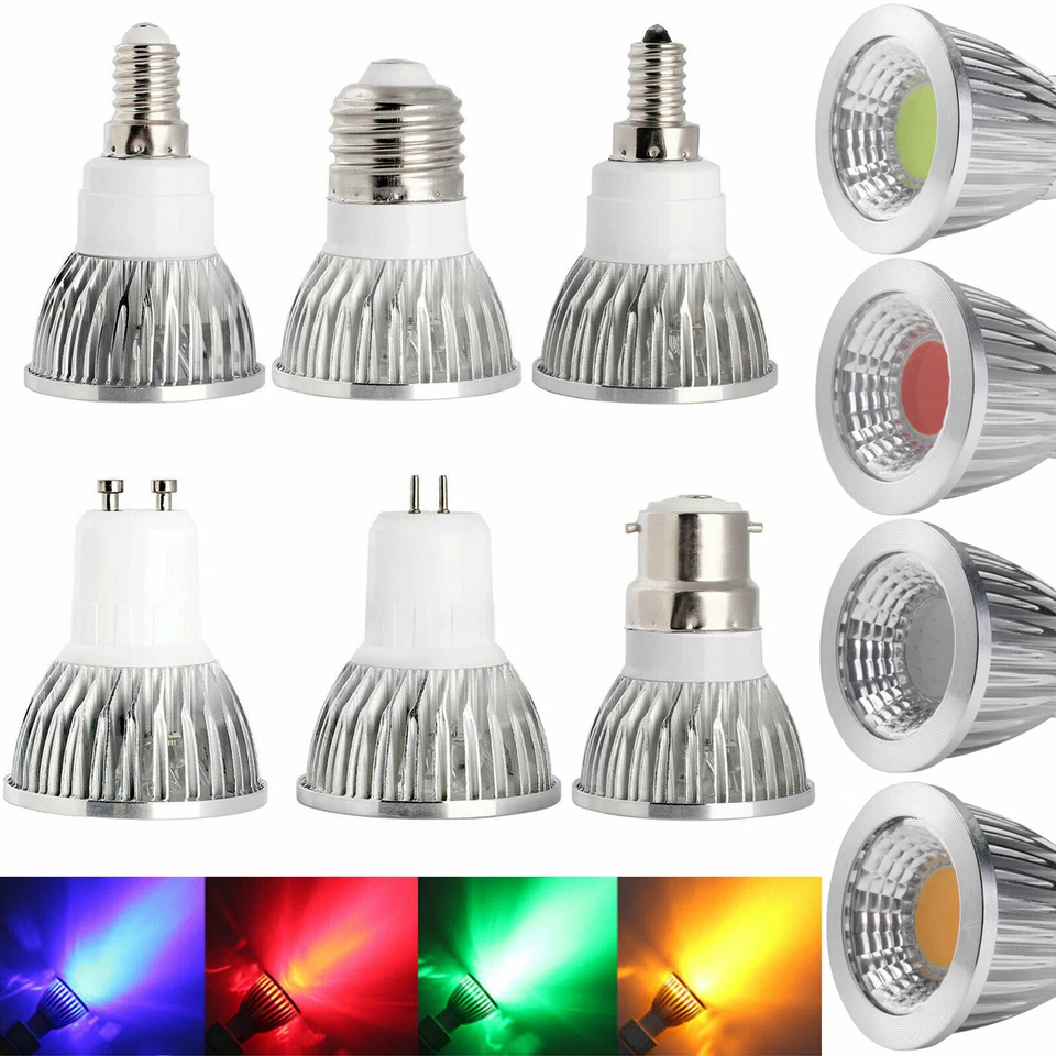 Dimmable LED COB SpotLight Bulb E12 E14 E27 GU10 GU5.3 6W 9W 12W Lamp Bright RK - Image 3 of 4
