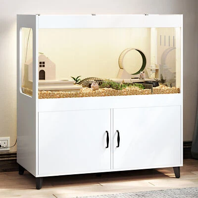 TC-HOMENY XXL Wooden Hamster Cage with Storage Cabinet Habitat Hedgehog Guinea Pig Cage