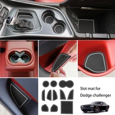 11x Non-Slip Door Slot Cup Mat Pads Set Trims White Fits Dodge Challenger 2015+