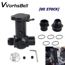 Upgraded Aluminum Black Raised Inline Filler Neck 1.5 Fittings Radiator Cap New