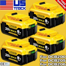 For DeWalt 20V 20 Volt Max 8.0AH Lithium Ion Battery DCB206-2 DCB205 DCB200-2 US