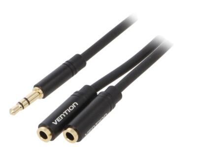 BBWBY Kabel Jack 3,5mm Buchse x2,Jack 3,5mm Stecker schwarz VENTION