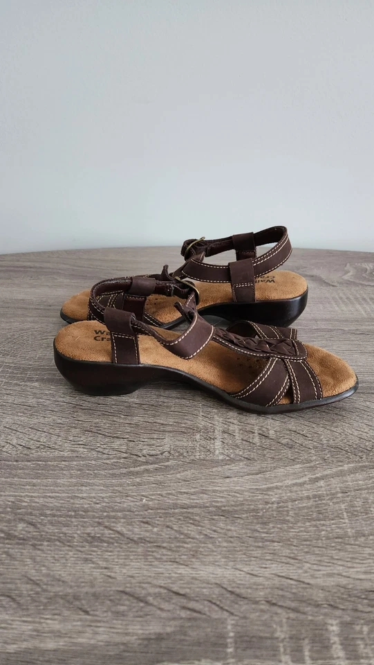 SANDALIAS MUJER WALKING CUNA GAMUZA CONFORT TALLA 6 COLOR MARRÓN. Foto 4 de 4