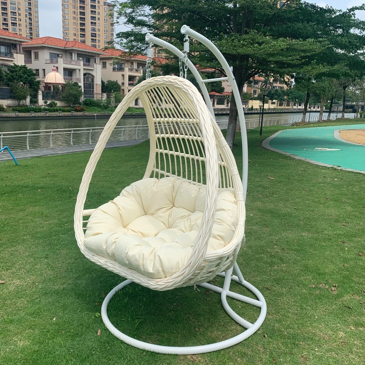 Double Cocoon Egg Chair Hanging Garden Swing Hammock Removable