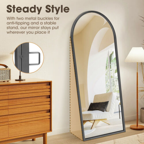 ProPulse Black Full Length Mirror Floor Standing or Wall Mount Makeup Home Decor - Picture 6 of 12