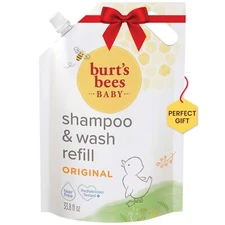 Burt's Bees Baby Shampoo and Wash Refill 33.8 Fl Oz Naturally Gentle Cleanser