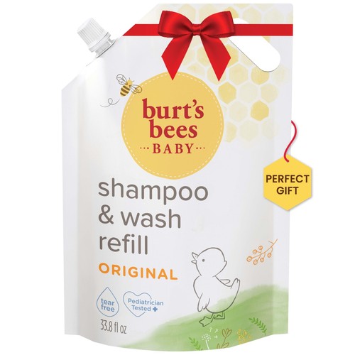Burt's Bees Baby Szampon i wkład do mycia 33,8 Fl Oz Naturalnie delikatny środek czyszczący - Zdjęcie 1 z 13