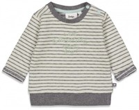 Leicht Wattierter Sweater In Offwhite / Grau Gestreift Mit Frontstick Von Feetje