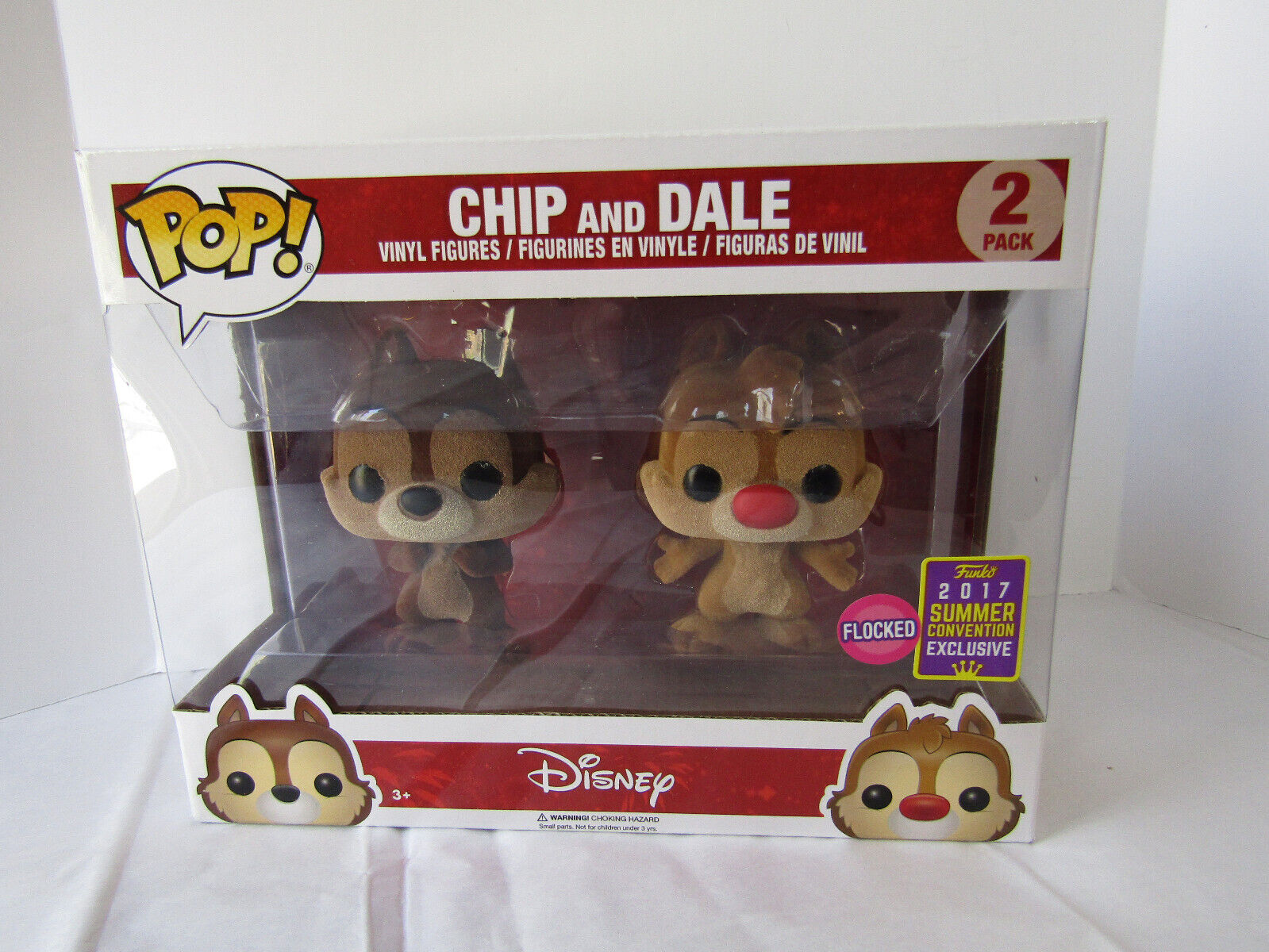 Funko Pop! 2 pack Disney Chip and Dale flocked 2017 Summer Convention SDCC